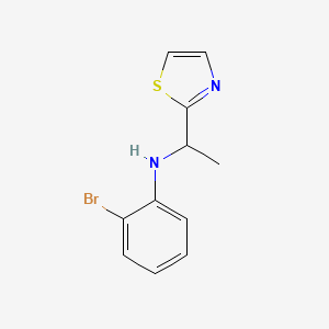 molecular formula C11H11BrN2S B13302641 2-bromo-N-[1-(1,3-thiazol-2-yl)ethyl]aniline 