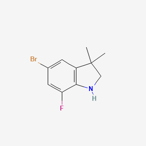 molecular formula C10H11BrFN B13302652 5-bromo-7-fluoro-3,3-dimethyl-2,3-dihydro-1H-indole 