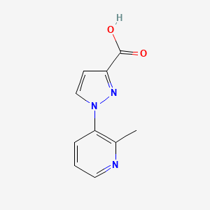 molecular formula C10H9N3O2 B13302654 1-(2-methylpyridin-3-yl)-1H-pyrazole-3-carboxylic acid 