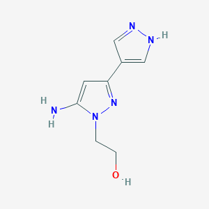 2-[5-amino-3-(1H-pyrazol-4-yl)-1H-pyrazol-1-yl]ethan-1-ol