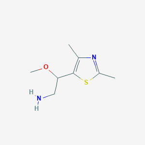 molecular formula C8H14N2OS B13302678 2-(Dimethyl-1,3-thiazol-5-yl)-2-methoxyethan-1-amine 