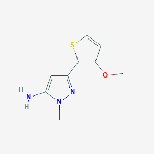 molecular formula C9H11N3OS B13302725 3-(3-methoxythiophen-2-yl)-1-methyl-1H-pyrazol-5-amine 