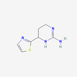 molecular formula C7H10N4S B13302734 6-(1,3-Thiazol-2-yl)-1,4,5,6-tetrahydropyrimidin-2-amine 