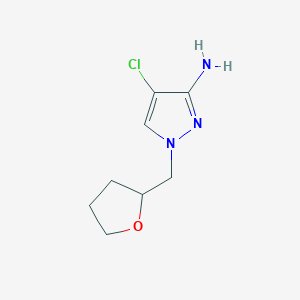 molecular formula C8H12ClN3O B13302748 4-Chloro-1-[(oxolan-2-yl)methyl]-1H-pyrazol-3-amine 