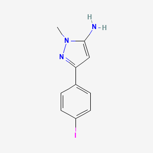 molecular formula C10H10IN3 B13302774 3-(4-Iodophenyl)-1-methyl-1H-pyrazol-5-amine 