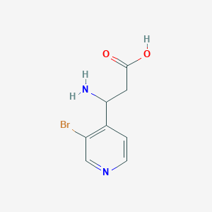 molecular formula C8H9BrN2O2 B13302802 3-Amino-3-(3-bromo(4-pyridyl))propanoicacid 