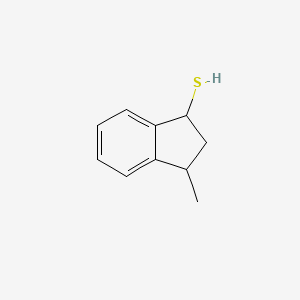 molecular formula C10H12S B13302806 3-Methyl-2,3-dihydro-1H-indene-1-thiol 