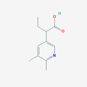 molecular formula C11H15NO2 B13302810 2-(5,6-Dimethylpyridin-3-yl)butanoic acid 