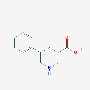 molecular formula C13H17NO2 B13302814 5-(3-Methylphenyl)piperidine-3-carboxylic acid 