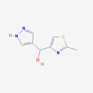 molecular formula C8H9N3OS B13302822 (2-Methyl-1,3-thiazol-4-yl)(1H-pyrazol-4-yl)methanol 