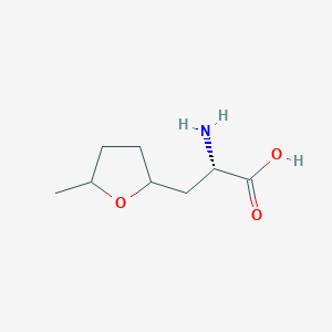 molecular formula C8H15NO3 B13302833 (2S)-2-amino-3-(5-methyloxolan-2-yl)propanoic acid 