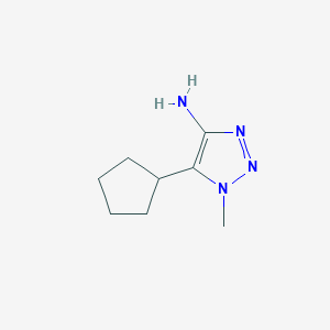 molecular formula C8H14N4 B13302847 5-Cyclopentyl-1-methyl-1H-1,2,3-triazol-4-amine 