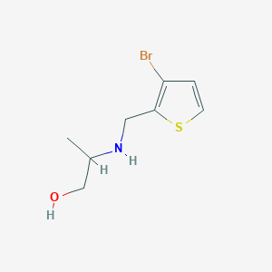 molecular formula C8H12BrNOS B13302869 2-{[(3-Bromothiophen-2-yl)methyl]amino}propan-1-ol 