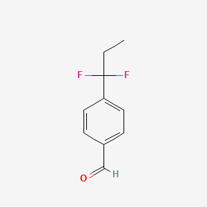 molecular formula C10H10F2O B13302873 4-(1,1-Difluoropropyl)benzaldehyde 