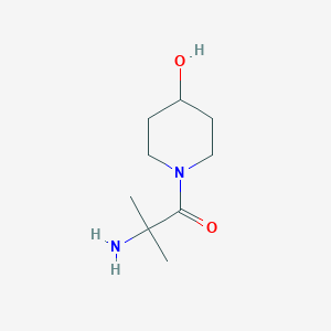 molecular formula C9H18N2O2 B13302874 2-Amino-1-(4-hydroxypiperidin-1-yl)-2-methylpropan-1-one 