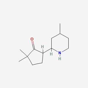 2,2-Dimethyl-5-(4-methylpiperidin-2-yl)cyclopentan-1-one