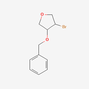 molecular formula C11H13BrO2 B13302911 3-(Benzyloxy)-4-bromooxolane 