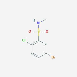 molecular formula C7H7BrClNO2S B13302921 5-Bromo-2-chloro-N-methylbenzene-1-sulfonamide 