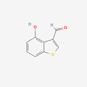 molecular formula C9H6O2S B13302938 4-Hydroxy-1-benzothiophene-3-carbaldehyde 