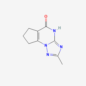 molecular formula C9H10N4O B13302943 11-Methyl-1,8,10,12-tetraazatricyclo[7.3.0.0,2,6]dodeca-2(6),9,11-trien-7-one 