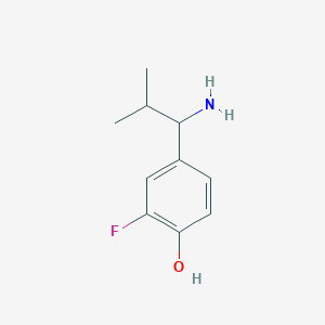 molecular formula C10H14FNO B13302945 4-(1-Amino-2-methylpropyl)-2-fluorophenol 