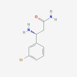 molecular formula C9H11BrN2O B13302966 (3R)-3-Amino-3-(3-bromophenyl)propanamide 