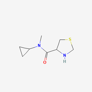 molecular formula C8H14N2OS B13302969 N-cyclopropyl-N-methyl-1,3-thiazolidine-4-carboxamide 