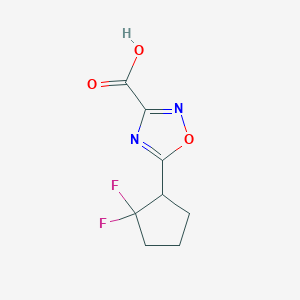 molecular formula C8H8F2N2O3 B13302976 5-(2,2-Difluorocyclopentyl)-1,2,4-oxadiazole-3-carboxylic acid 