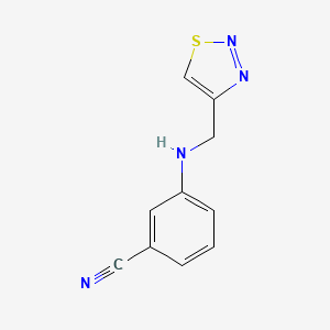 molecular formula C10H8N4S B13302999 3-[(1,2,3-Thiadiazol-4-ylmethyl)amino]benzonitrile 