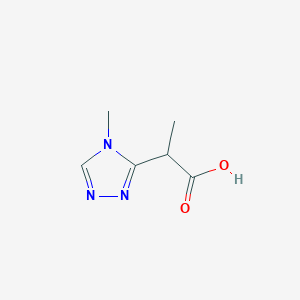 molecular formula C6H9N3O2 B13303057 2-(4-Methyl-4H-1,2,4-triazol-3-yl)propanoic acid 