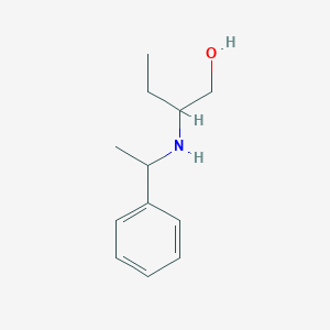 molecular formula C12H19NO B13303066 2-[(1-Phenylethyl)amino]butan-1-ol 