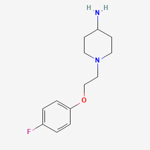 molecular formula C13H19FN2O B13303093 1-[2-(4-Fluorophenoxy)ethyl]piperidin-4-amine 