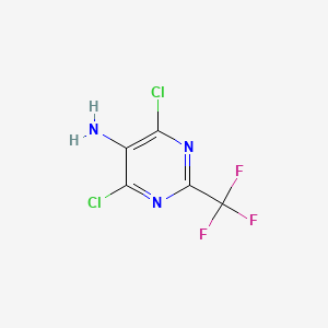 molecular formula C5H2Cl2F3N3 B1330312 4,6-二氯-2-(三氟甲基)嘧啶-5-胺 CAS No. 2344-17-4