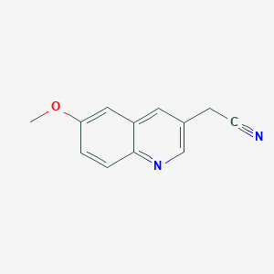 molecular formula C12H10N2O B13303137 2-(6-Methoxyquinolin-3-yl)acetonitrile 