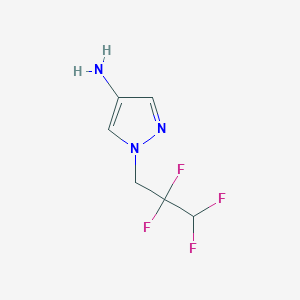 molecular formula C6H7F4N3 B13303172 1-(2,2,3,3-Tetrafluoropropyl)-1H-pyrazol-4-amine 