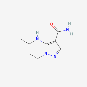 molecular formula C8H12N4O B13303199 5-Methyl-4H,5H,6H,7H-pyrazolo[1,5-a]pyrimidine-3-carboxamide 