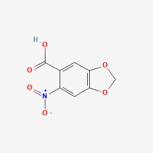 molecular formula C8H5NO6 B1330323 6-Nitro-1,3-benzodioxole-5-carboxylic acid CAS No. 716-32-5