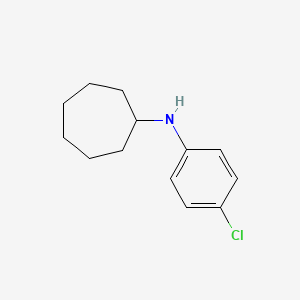 molecular formula C13H18ClN B13303232 N-(4-chlorophenyl)cycloheptanamine 