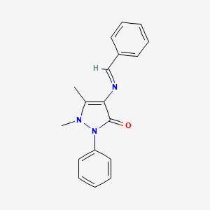 molecular formula C18H17N3O B1330325 4-Benzylideneaminoantipyrine CAS No. 83-17-0