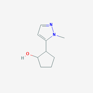 molecular formula C9H14N2O B13303252 2-(1-methyl-1H-pyrazol-5-yl)cyclopentan-1-ol 