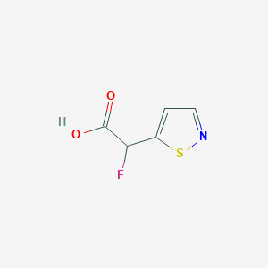 molecular formula C5H4FNO2S B13303327 2-Fluoro-2-(1,2-thiazol-5-yl)acetic acid 