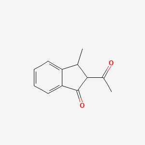 molecular formula C12H12O2 B13303329 2-Acetyl-3-methyl-2,3-dihydro-1H-inden-1-one 