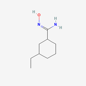 molecular formula C9H18N2O B13303336 3-ethyl-N'-hydroxycyclohexane-1-carboximidamide 