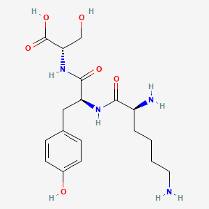 molecular formula C18H28N4O6 B1330338 L-丝氨酸，L-赖氨酰-L-酪氨酰- CAS No. 72829-55-1