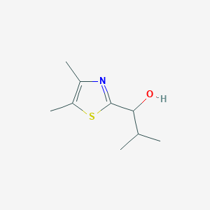 molecular formula C9H15NOS B13303381 1-(Dimethyl-1,3-thiazol-2-yl)-2-methylpropan-1-ol 