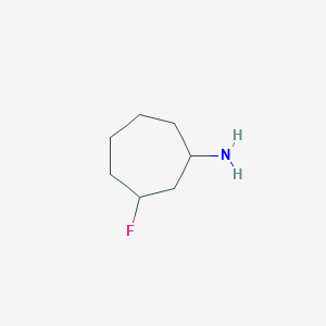 molecular formula C7H14FN B13303398 3-Fluorocycloheptan-1-amine 