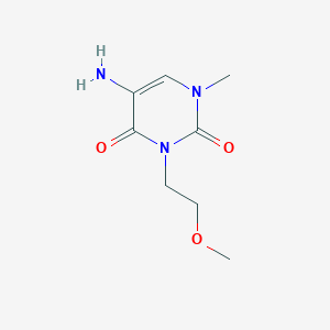 molecular formula C8H13N3O3 B13303411 5-Amino-3-(2-methoxyethyl)-1-methyl-1,2,3,4-tetrahydropyrimidine-2,4-dion+ 