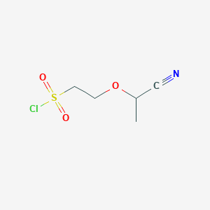 molecular formula C5H8ClNO3S B13303434 2-(1-Cyanoethoxy)ethane-1-sulfonyl chloride 