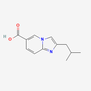 molecular formula C12H14N2O2 B13303440 2-(2-Methylpropyl)imidazo[1,2-a]pyridine-6-carboxylic acid 