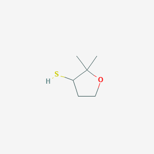 molecular formula C6H12OS B13303445 2,2-Dimethyloxolane-3-thiol 